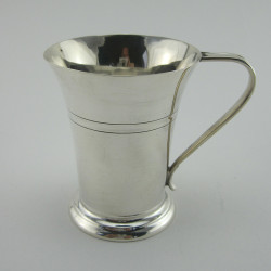 Plain Sterling Silver Christening Mug in Trumpet Shaped Form (1958)
