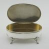Good Quality Oval Sterling Silver Trinket or Jewellery Box