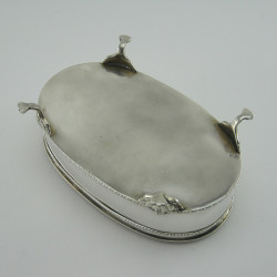 Good Quality Oval Sterling Silver Trinket or Jewellery Box
