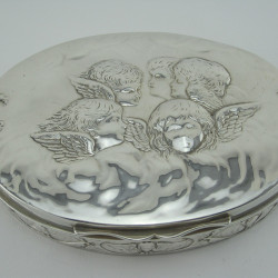 Oval Reynolds Angel Sterling Silver Trinket or Jewellery Box