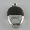 Late Victorian Sterling Silver and Crocodile Leather Hip Flask