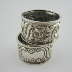 Charming Boxed Pair of Victorian Sterling Silver Napkin Rings