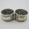 Charming Boxed Pair of Victorian Sterling Silver Napkin Rings