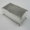 Unusual Design Sterling Silver Rectangular Trinket or Cigarette Box