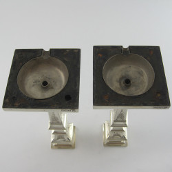Pair of Dual Purpose Edwardian Sterling Silver Candlesticks or Lamps