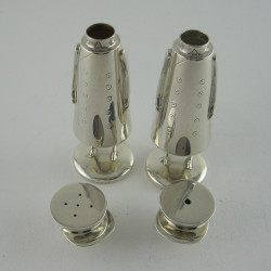 Pair of Sterling Silver Salt & Pepper Pots in the Form of Uniformed Chauffeurs