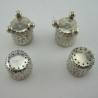 Boxed Pair of Victorian Sterling Silver Peppers