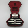 Late Victorian Five Piece Boxed Sterling Silver Christening Set (1901)