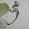 Large Victorian Silver Plated Trophy Cup with Cast Figural Camel Scroll Handles