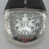 Ornate Engraved Victorian Silver Plated Hip Flask