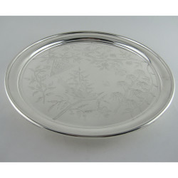 Decorative Aesthetic Movement Style Silver Plated Salver (c.1895)