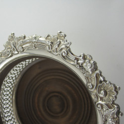 Pair of Large Late Victorian Silver Plated Wine Coasters
