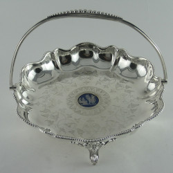 Charming and Unusual Victorian Silver Plated Swing Handle Basket (c.1890)