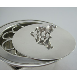 Military Style Novelty Silver Plated Cigar Holder in the Form of a Cap