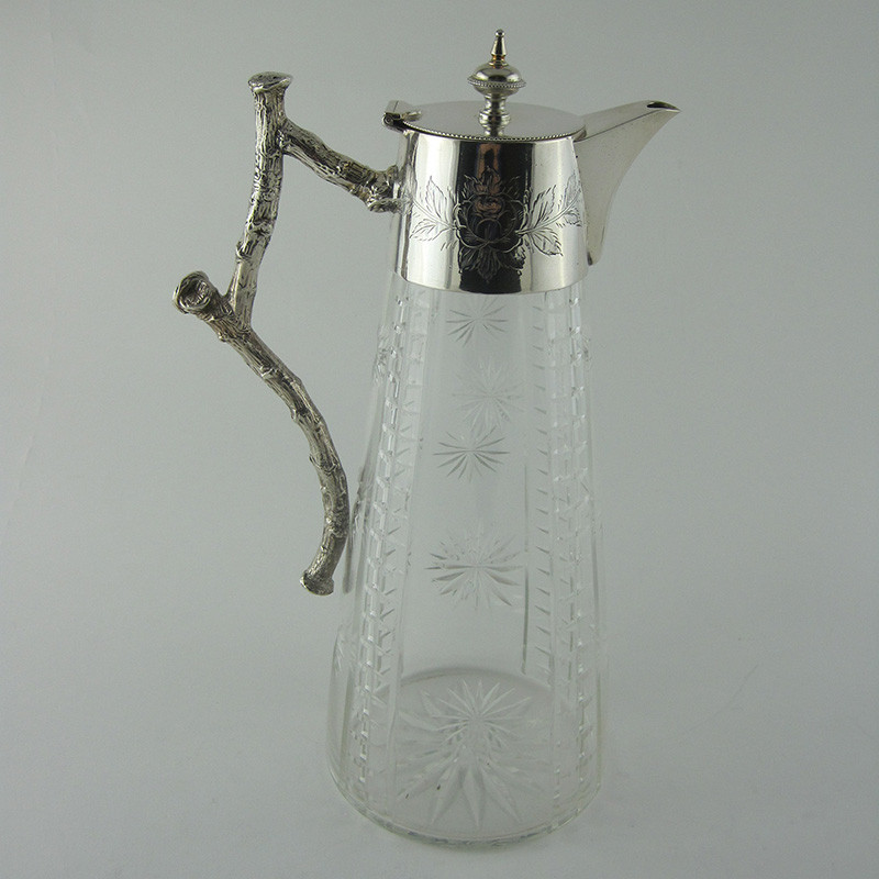 Victorian Rustic Style Silver Plated Claret Jug (c.1895)