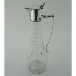 Victorian Silver Plated Claret Jug with Dimple Style Clear Body (c.1890)