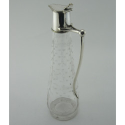 Victorian Silver Plated Claret Jug with Dimple Style Clear Body