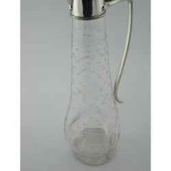 Victorian Silver Plated Claret Jug with Dimple Style Clear Body
