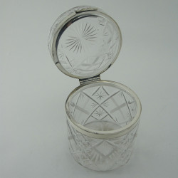John Grinsell & Son Cut Glass and Silver Plated Jar