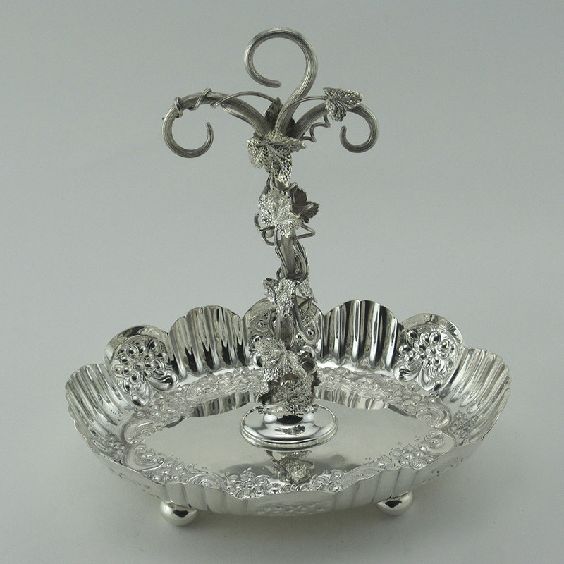 Unusual Victorian Silver Plated Grape Stand (c.1890)