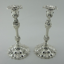 Early Victorian Smith & Sissons & Co Silver Plated Candlesticks (c.1850)