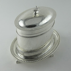 Victorian Silver Plated Oval Biscuit Barrel