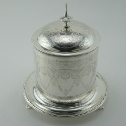 Decorative Victorian Silver Plated Biscuit Barrel (c.1895)