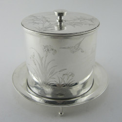 Aesthetic Style Hukin & Heath Silver Plated Biscuit Barrel (c.1895)