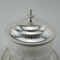 Victorian Silver Plated Cylindrical Biscuit Barrel