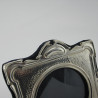 Unusual style Square Edwardian Silver Photo Frame with Round Window
