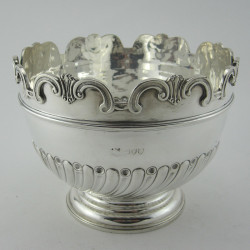 Charming Late Victorian Monteith Style Silver Rose Bowl (1895)