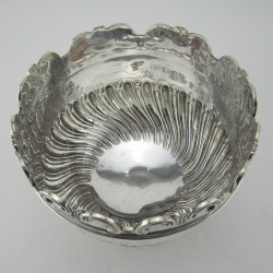 Charming Late Victorian Monteith Style Silver Rose Bowl