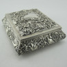 Large Decorative Victorian William Comyns Sterling Silver Jewellery Box