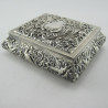 Large Decorative Victorian William Comyns Sterling Silver Jewellery Box