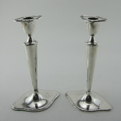 Elegant Pair of Edwardian Sterling Silver Candlesticks (1907)