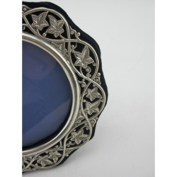Unusual Shaped Circular Late Victorian Sterling Silver Photo Frame