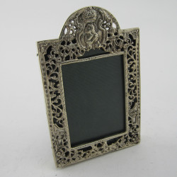 Very Good Cast Continental Dutch Sterling Silver Photo Frame (1890)