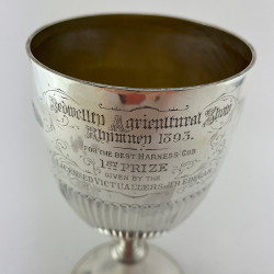 Tall Victorian Sterling Silver Goblet or Trophy Cup