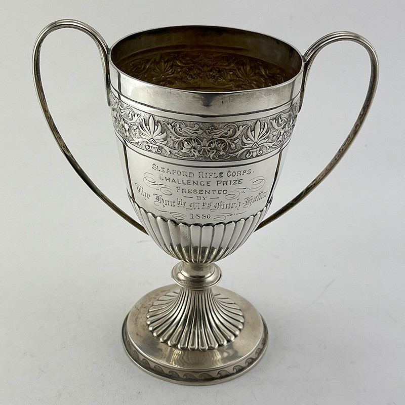 Impressive Victorian Sterling Silver Two Handle Trophy Cup (1880)