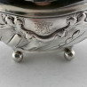 Decorative Boat Shaped Victorian Sterling Silver Tea Pot