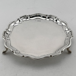 Sterling Silver Salver with Raised Chippendale Style Border (1926)