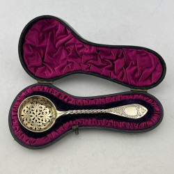 Boxed Victorian Sterling Silver Sifter Spoon (1881)