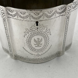 George III  Style Victorian Sterling Silver Tea Caddy