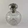 Very Decorative Victorian Silver and Cut Glass Perfume Bottle (1887)