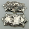 Pair of Shaped Rectangular Victorian William Comyns Sterling Silver Dishes