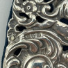 Decorative Edwardian Sterling Silver Photo Frame with Blue Velvet Back