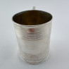 Early Victorian Georgian Style Sterling Silver Christening Mug