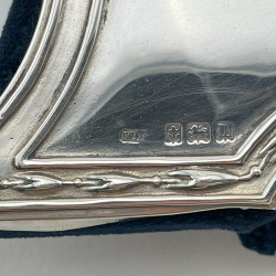 Beautiful Edwardian Sterling Silver Photo Frame with Blue Velvet Back