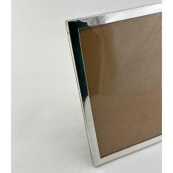 Large Rectangular Sterling Silver Photo Frame with Plain Border