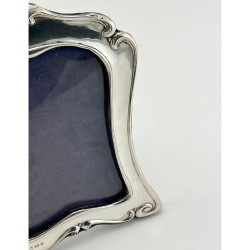 Shaped Rectangular Art Nouveau Style Sterling Silver Photo Frame